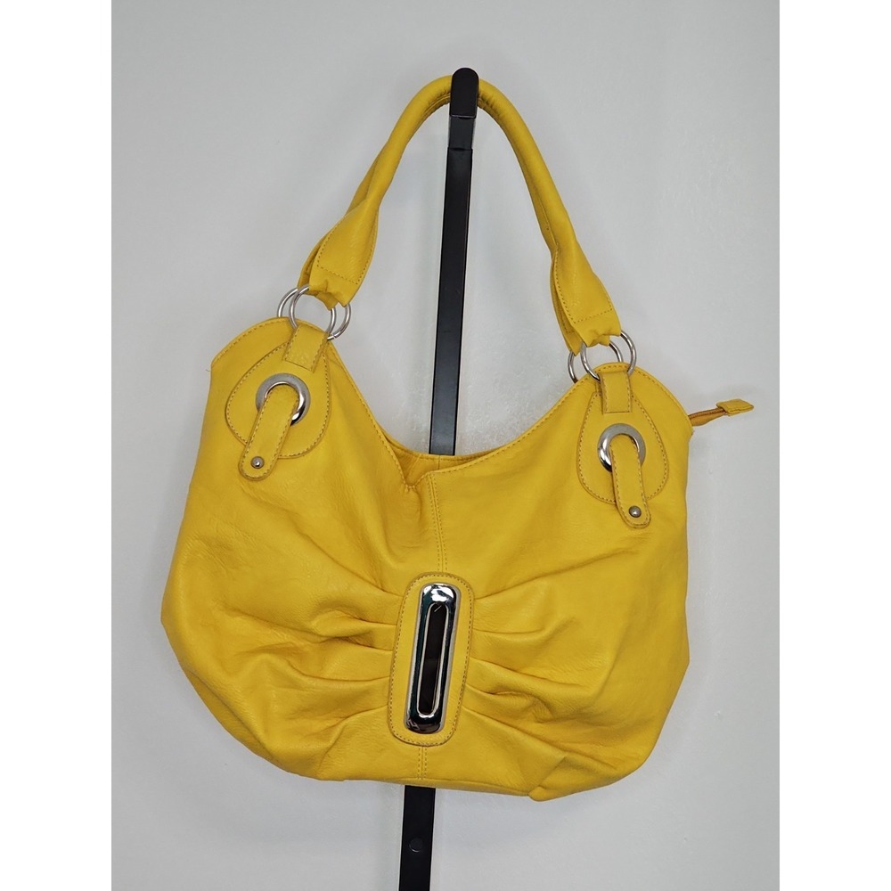 Dandelion Yellow Hobo Shoulder Bag Large Slouch Purse Silver Tone Hardware